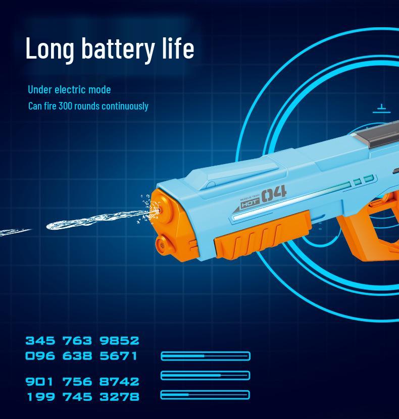 Handheld Continuous Fire Electric Water Gun with Integrated Pulse and Automatic High-Pressure Pumping for Kids