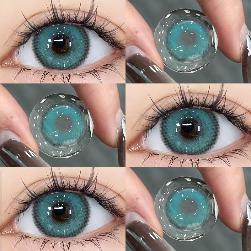 Eyeshare 2024 Новые синие контактные линзы для глаз с зелеными зрачками Корейская мода Colorcon Коричневые натуральные цветные линзы Серые линзы