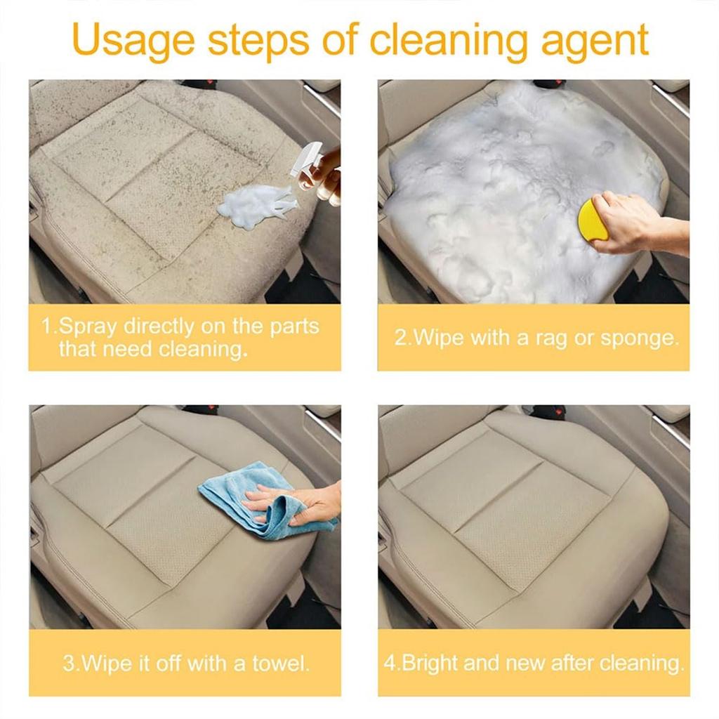 Car Interior Foam Cleaner Water-free Decontamination Seat Ceiling Instrument Panel Foam Cleaner 60ml