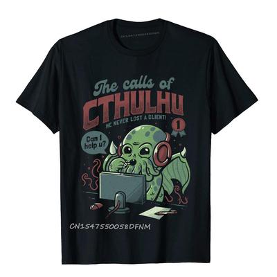 Футболки Calls Of Cthulhu Top, облегающие хлопковые топы, рубашки Street для взрослых, роскошная рождественская футболка Camiseta