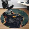 1pc Black Cat Office Round Area Rug, Indoor Mat Suitable ForOffice, Under Office Chairs Bedroom Living Room Home Decor, Room Deco D003