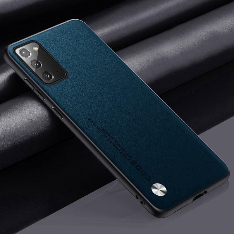 Роскошный чехол из искусственной кожи для Samsung Galaxy Note 20 Ultra Note20 5G, задняя крышка, деловой матовый силиконовый защитный чехол для телефона