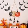 2pcs/set Colorful Halloween Wooden Pendants Witch Pumpkin Bat Ghost Wall Hanging  Halloween