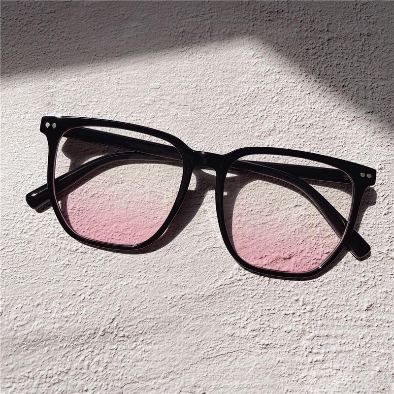 Tr90 Черная оправа румяна очки женские солнцезащитные линзы японские милые анти-синие плоские очки