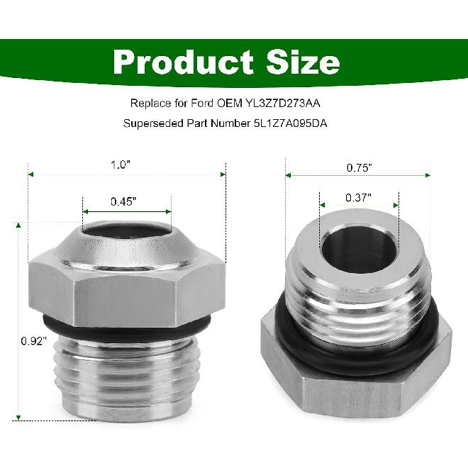 Transmission Cooler Oil Tube Connector YL3Z7D273AA for 2001-08 Ford F-150 | Compatible With 2001-2005 Ford Expedition, 2006-2008 Lincoln Mark LT,