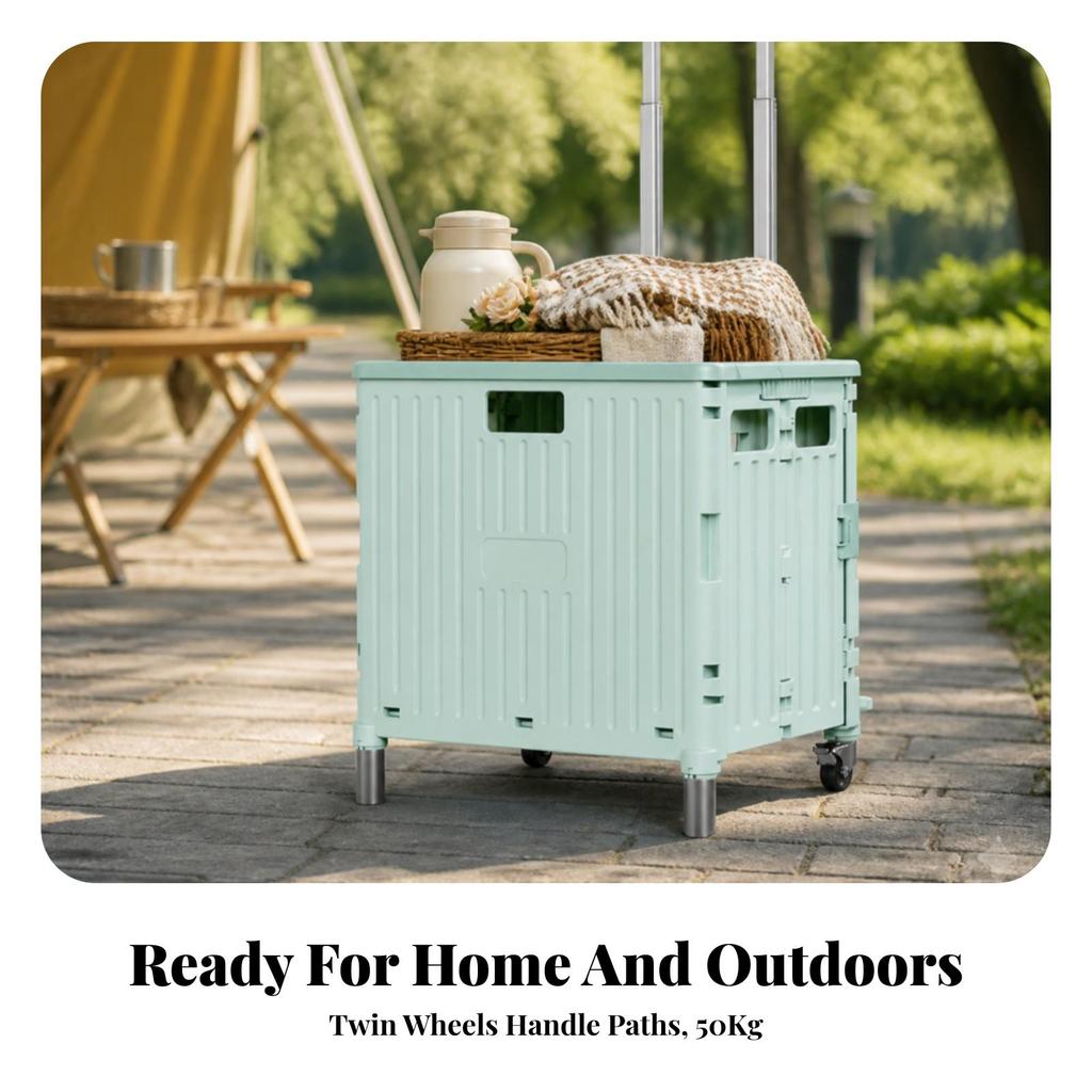 Heavy-Duty Collapsible Shopping Cart Sturdy Foldable Utility Reinforced