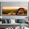 Italy Red Wine Glass Grapes And Barrel Canvas Painting Landscape Posters and Prints Wall Art Pictures Home Decor No Frame