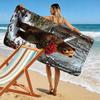 Majestic bear with roses Print beach towel, quick drying, suitable for travel, outdoor sports, jogging, the beach and swimming, gift
