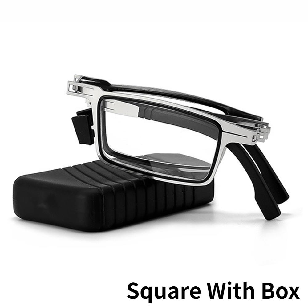 Metal Portable Folding Reading Glasses Vintage Round Square Foldable Presbyopia Eyeglasses Anti-blue Light Eyewear with Cases