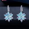 Versatile Korean Style Floral Ear Cuffs: Sparkling Marquise Zircon Earrings In Multiple Colors