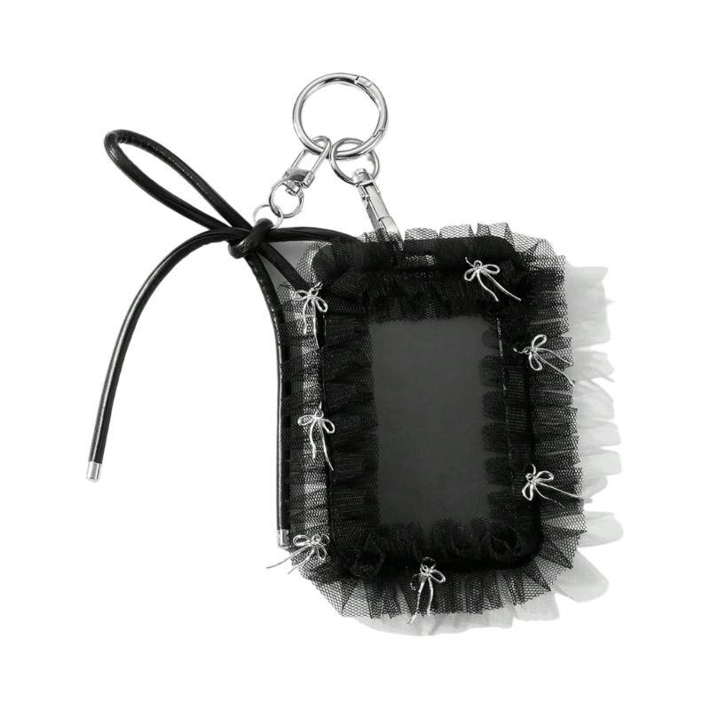 Элегантный Держатель для Бейджа Готский Бант Брелок Бусины Кружево Шарм для Карты Аксессуар Альтернативная Мода Брелок