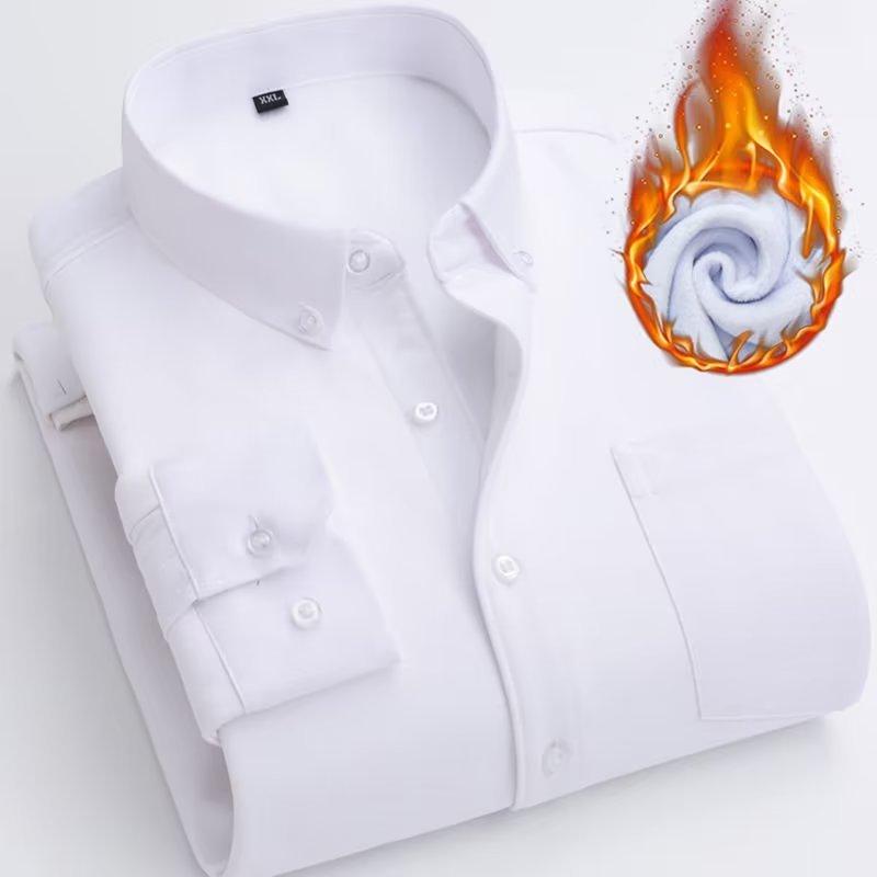 Новая осенне-зимняя деловая универсальная рубашка-куртка, мужская однотонная теплая рубашка с длинными рукавами, повседневная рубашка для активного отдыха