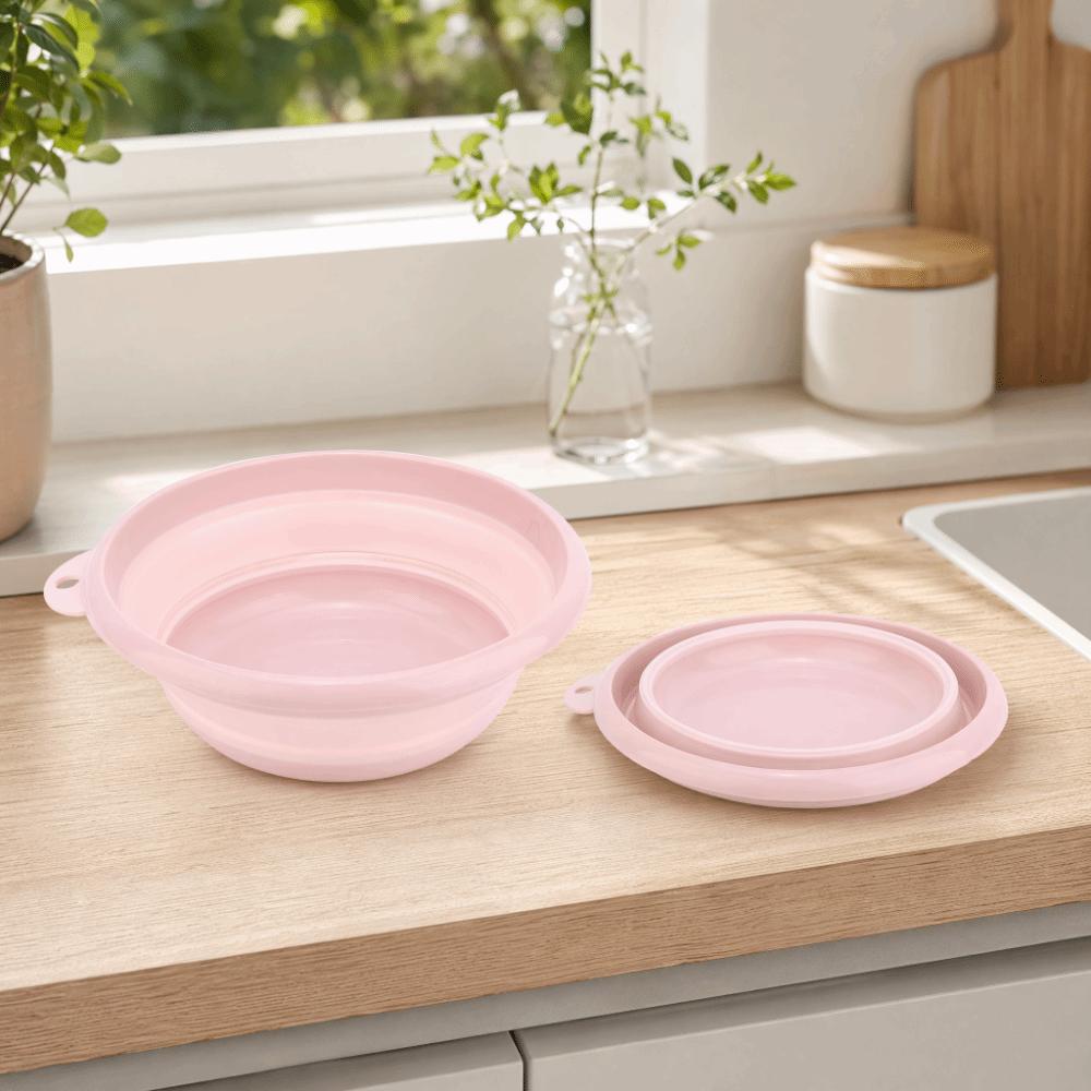 2 Pack Collapsible Wash Basin Foldable Wash Basin Tub Durable Dish Tub Hiking