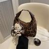 Fashion Leopard Print Handbag Women'S Versatile Shoulder Bag Season Popular Messenger Dumpling Bag