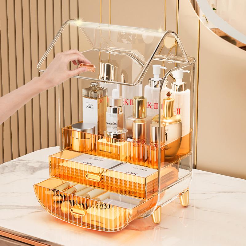 Прозрачный ящик для хранения средств по уходу за кожей и косметики для ванной комнаты