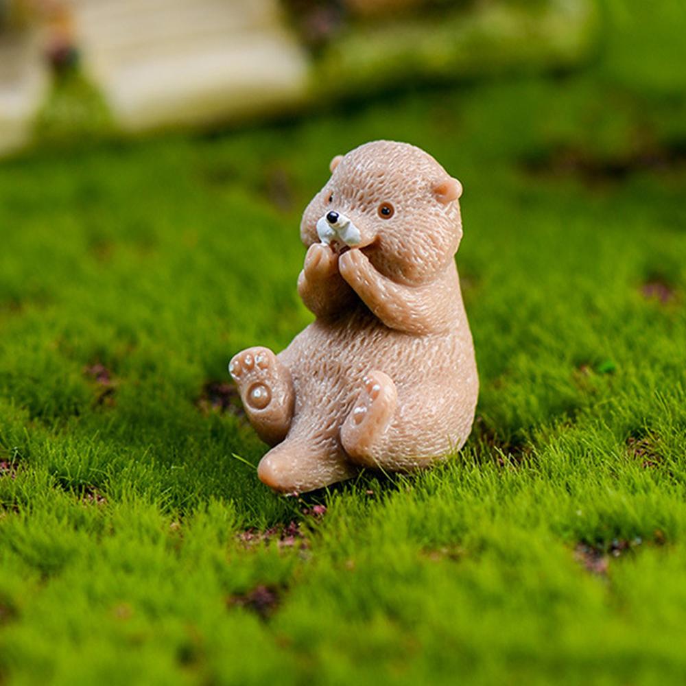 1~10 шт. Милая маленькая фигурка выдры, украшение на торт, кукольный домик, бонсай, модель животного, водяная собака, поделки для дома, кавайный дом