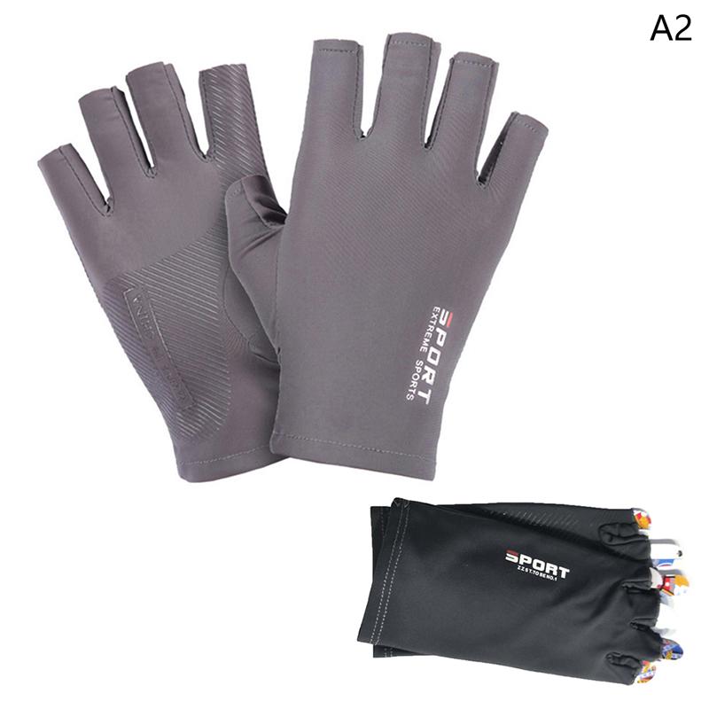1 Pair Breathable Ice Silk Non-Slip Anti-Uv Outdoor Sports Rider Gloves