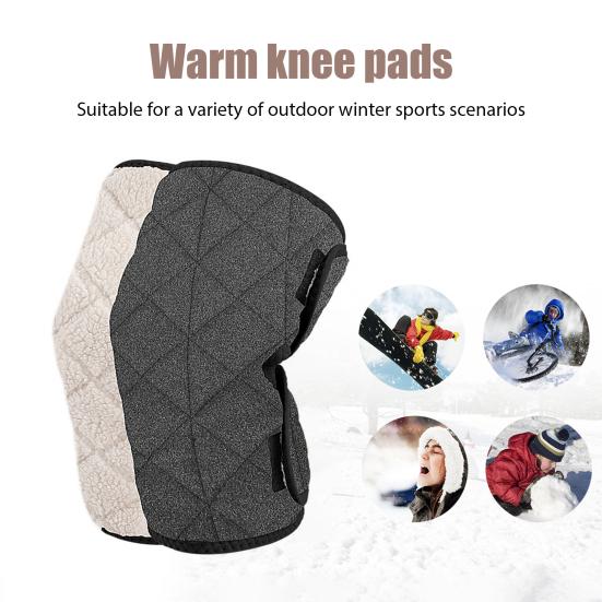 Зимние наколенники с утолщенной флисовой подкладкой, наколенник, теплая термоподдержка колена, компрессионный рукав