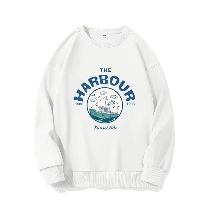 Vintage Letter Print Crew Neck Sweatshirt Loose Fit Long Sleeve Top Fall Winter Streetwear