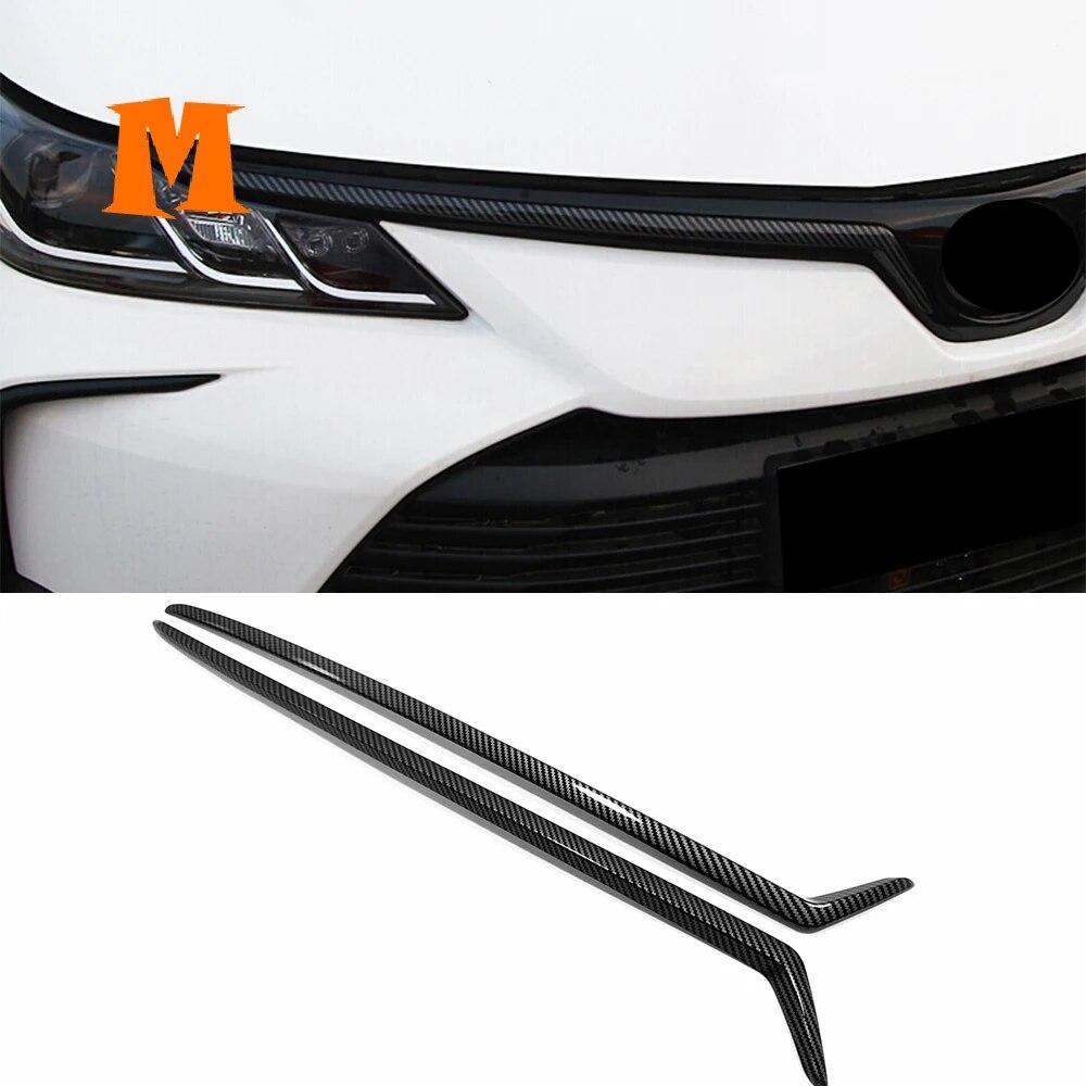 Карбон/черный/синий/красный для Toyota Corolla Sedan-аксессуары для передней части автомобиля, центральная решетка, декоративная полоса для забора, крышка