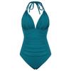 Women's One-piece With Chest Pad Without Steel Bra Swimsuit Solid Color   Swimsuit
