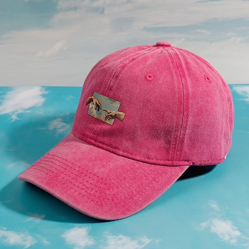 Винтажная бейсболка с принтом, винтажная и универсальная как для мужчин, так и для женщин, повседневная и модная шляпа с изогнутым козырьком