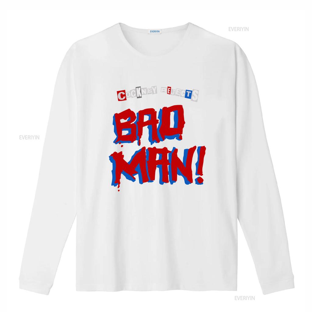 Cockney Rejects Bad Man Print Mens T Shirt Available in 6 Colors vintage Washed Slightly Casual Unisex Top For Everyday Wear