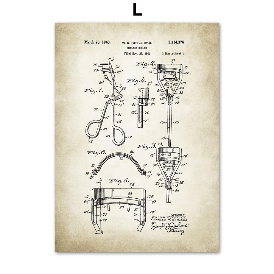 Парикмахерская патентный рисунок Парикмахерская Парикмахерская скандинавский постер настенный художественный принт холст живопись Декор фотографии для гостиной