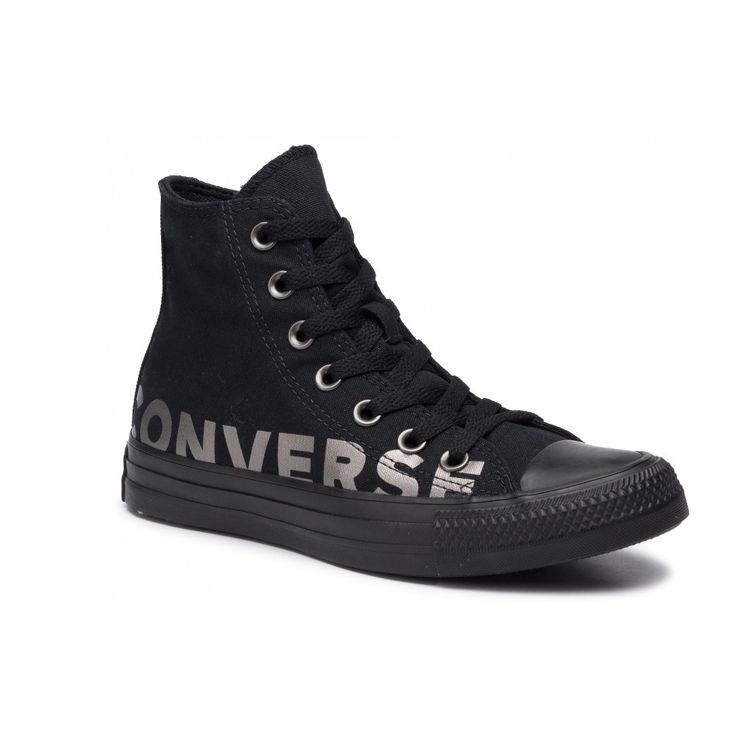 Converse Chuck Taylor All Star Wordmark 2.0 Удобные Универсальные Высокие Кеды из Канваса Унисекс Кроссовки Черные 165429C