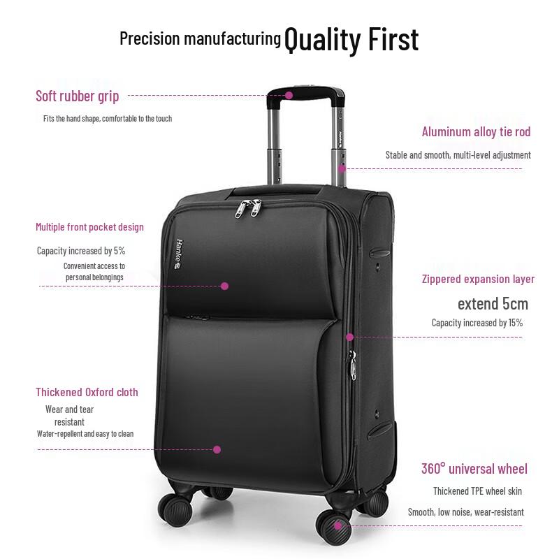 Расширяемый мягкий дорожный чемодан Hank