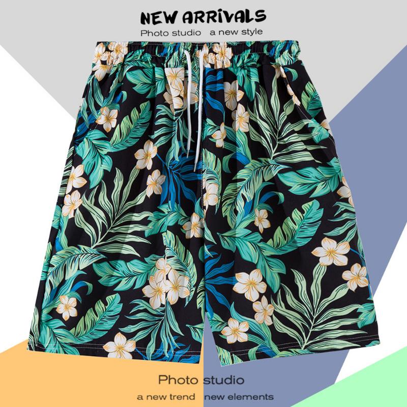 Hawaiian Summer Men Quick-drying Beachwear Plus Size Swimsuit Shorts Male Fashion Casual Loose Hawaii Printing Surf Board Shorts