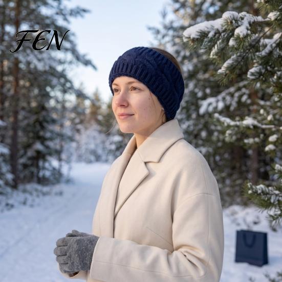 Fashionable Hair Accessories for Winter Knitted Headband Women, Soft Fleece Lined Thermal Cold Weather Ear Protection Band, Thickened Plush