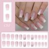 Square Press On Nail French Tip Fake Nails Glues On Nail Glitter Artificial Nails