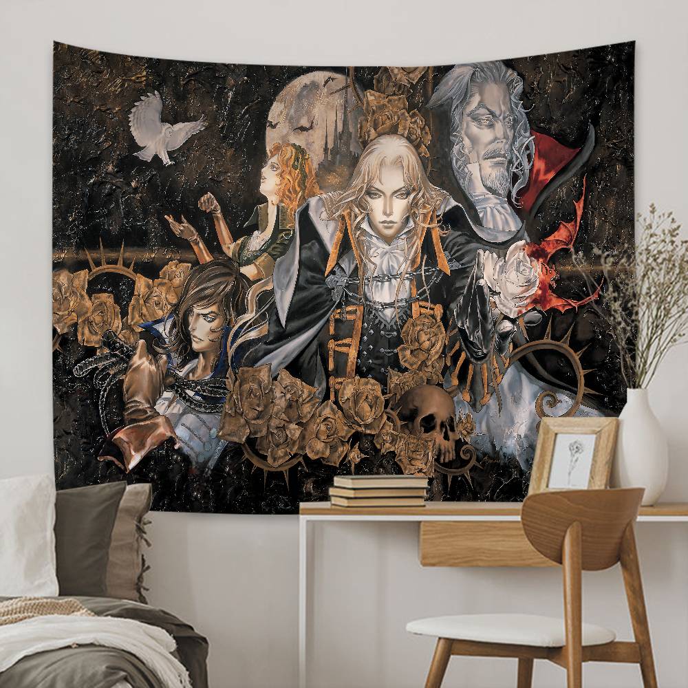 Castlevania Cartoon Hanging Bohemian Tapestry Indian Buddha Wall Decoration Witchcraft Bohemian Hippie Cheap Hippie Wall Hanging