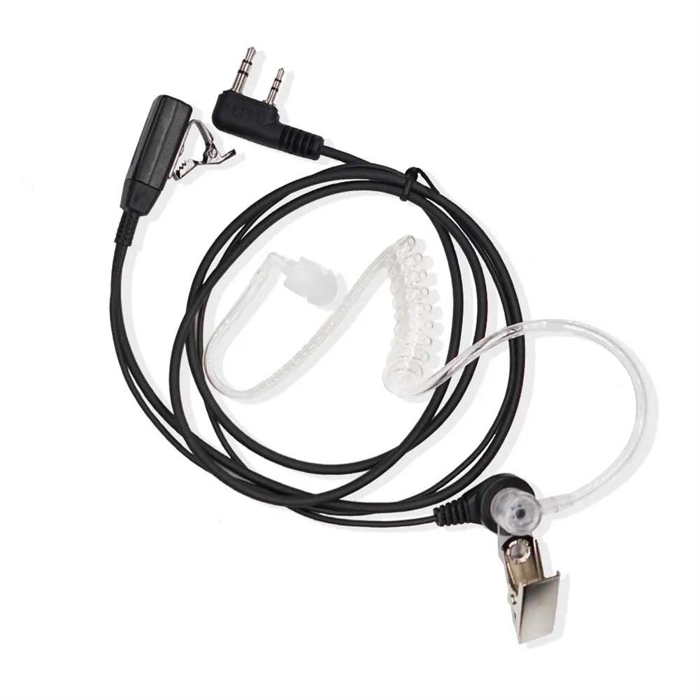 Walkie Talkie Earpiece With Mic 2 Pin Covert Air Acoustic Tube Headset Hands-free For Bouncers Nightclubs