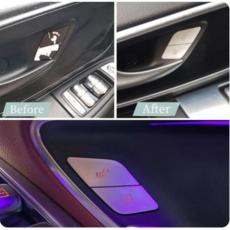 Наклейка на крышку кнопки разблокировки замка двери автомобиля для Mercedes Benz CE GLC S CLS Class Vito W205 W213 X253 W212