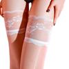 1Pair Over The Knee Sock Plus Size Thigh-high Socks Non-slip Stockings With Silicone Trim Polyamide Women's Glossy Lace Clubwear