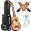 CAHAYA 21-inch Soprano Ukulele, Mahogany, 3-Year Warranty, Perfect for Beginners, Includes 3-Piece Accessory Set: Strap, Chord Chart, and Gig Bag (CY0