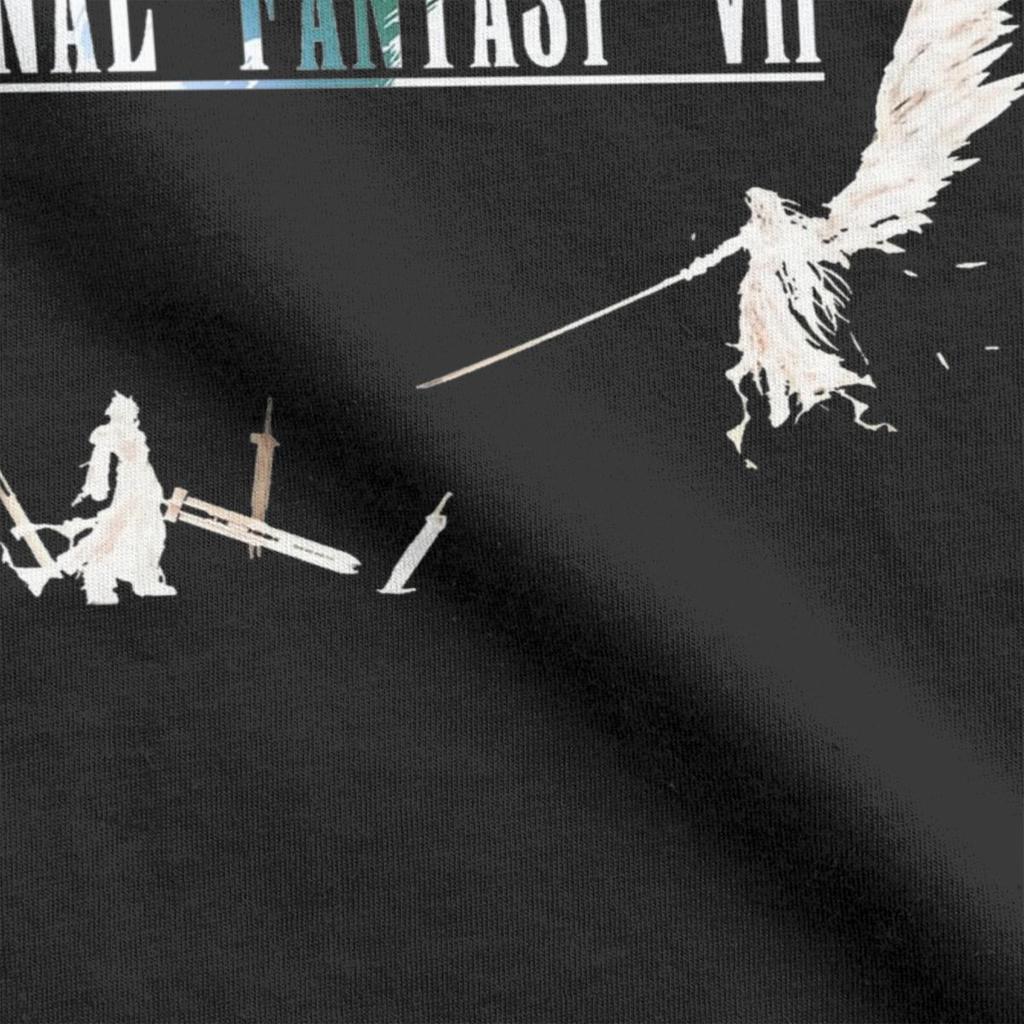 Мужские футболки Cloud Vs Sephiroth Final Fantasy, потрясающая футболка с коротким рукавом и круглым вырезом, 100% хлопок, идея для подарка, одежда