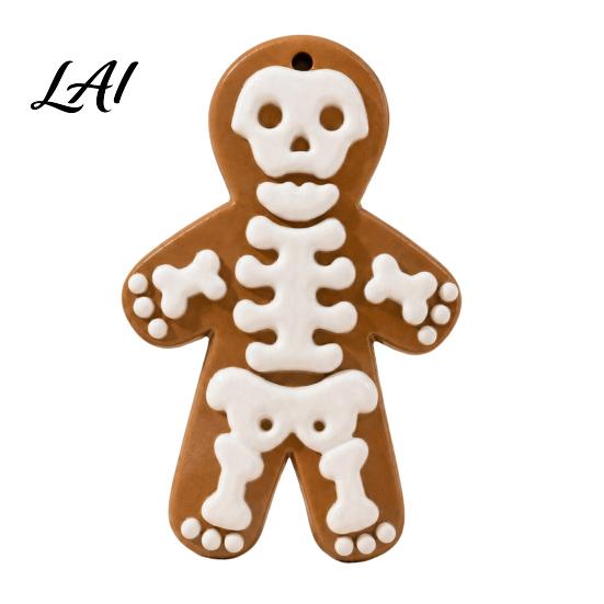 Gingerbread Skeleton Ornament Man Hanging Ornaments Halloween Resin Decorations Creative Decor Pendant for Christmas Tree Wall Door Party