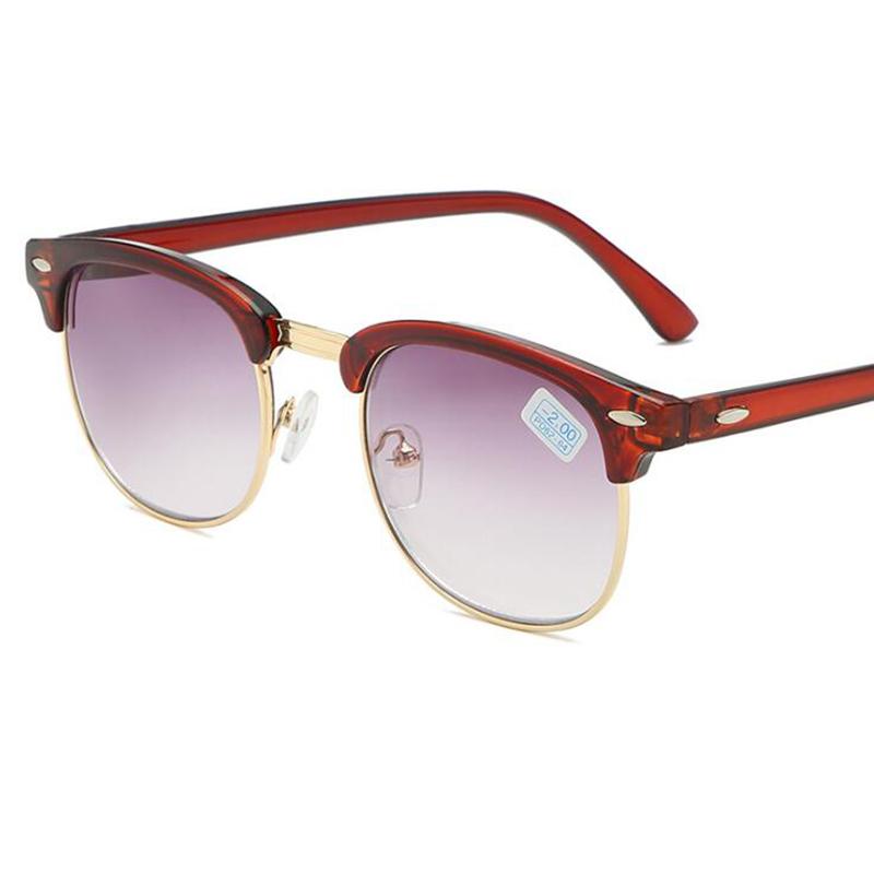 -0,5 -1,0 -1,5 -2,0 -2,5 -3,0 -3,5 -6,0 Мужские и женские солнцезащитные очки для близорукости, серые градиентные очки для глаз, оправа для мужских очков Anti-UV400