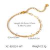 Classic Waterproof 18k Gold PVD Plated Zircon Geometric Trendy Chain Unisex Tennis Stainless Steel Bracelet Jewelry