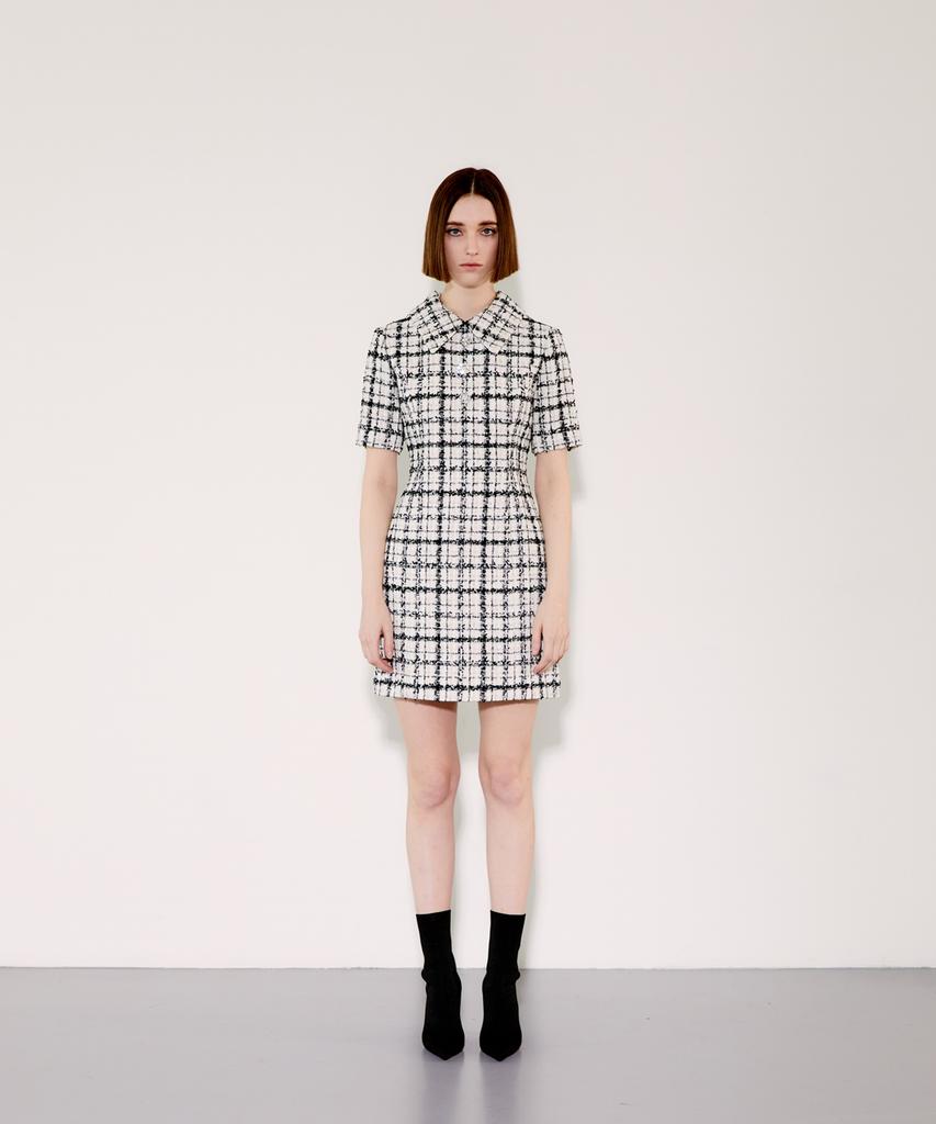 Chaenyuyog Detatchable Collar Dress [Black Check]