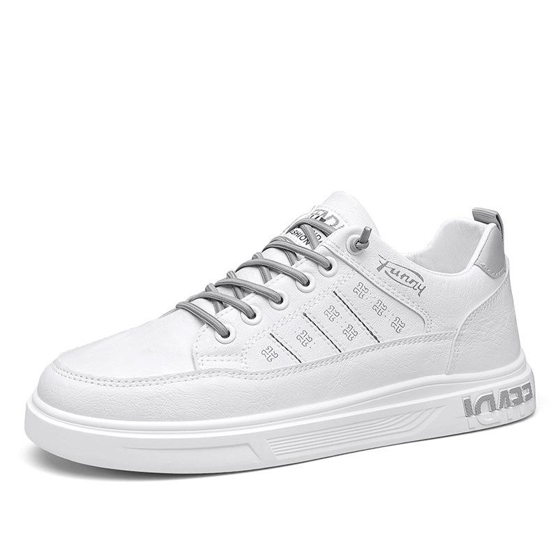 Мужская обувь осень 2025 новая студенческая спортивная универсальная обувь для скейтборда повседневная одинарная обувь мужская на мягкой подошве белая трендовая обувь