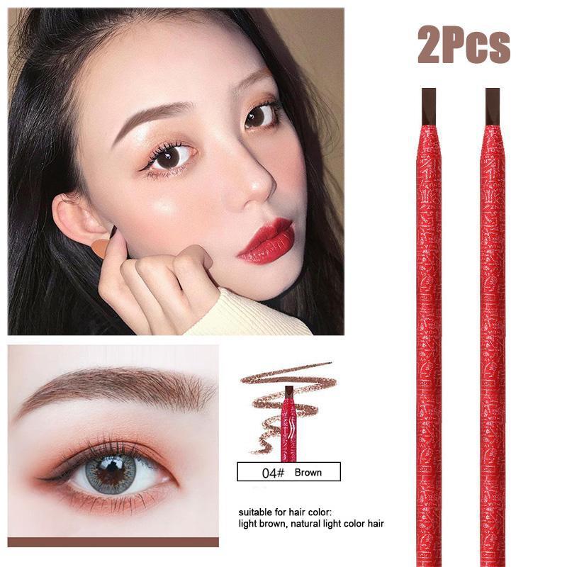 2-piece Waterproof Eyebrow Pencil Long and Lasting Eyebrow Tattoo Color Tone Professional Makeup Eyebrow Pencil XYZ