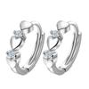 Love Shape Weight Loss Pure Silver Cubic Zirconia Magnetic Therapy Thin Earring