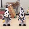 2Pcs Cow Gnome Doll Black And White Pattern Soft Plush Faceless Gnome
