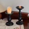 European Vintage Iron Candlestick, Black Classic Pillar, 2 Sizes for Home/Wedding Decor Candle Base Pallet