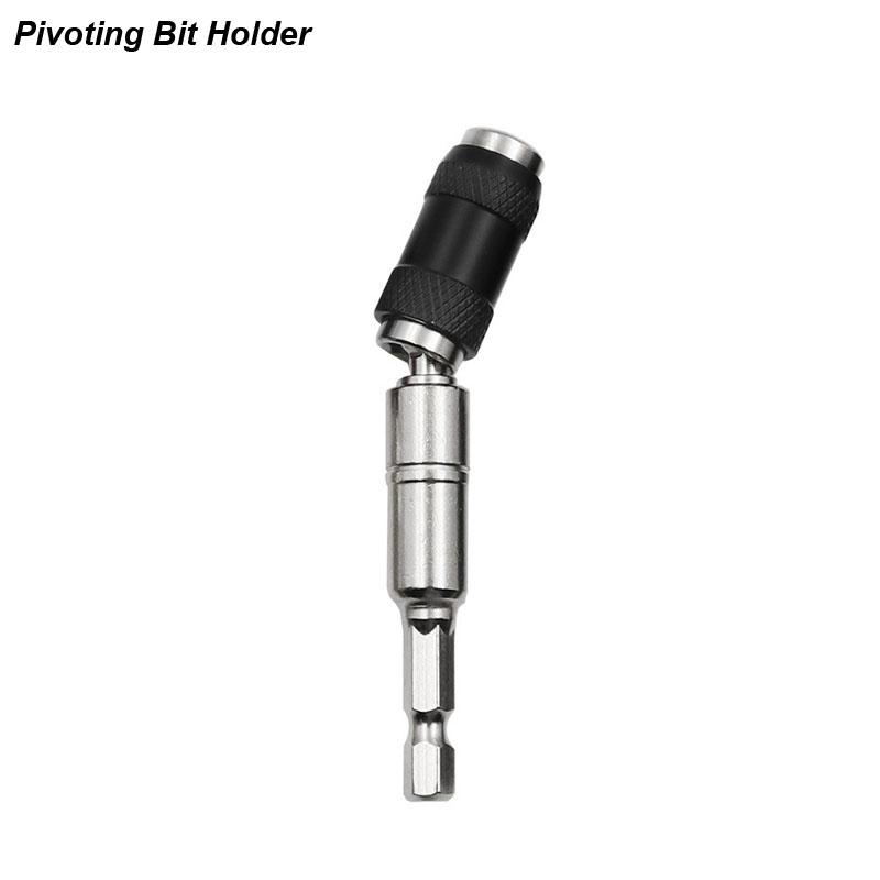 Magnetic Swiveling Bit Holder Screwdriver Bits Pivoting Drill Tip Quick Release Flexible Screw Driver Extender Bendable Corner