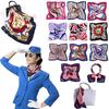 50cm*50cm Women Multiple Styles Soft Stripe Print Pattern Flight Attendant Neck Scarf Comfortable Square Towel Summer 10 Colors
